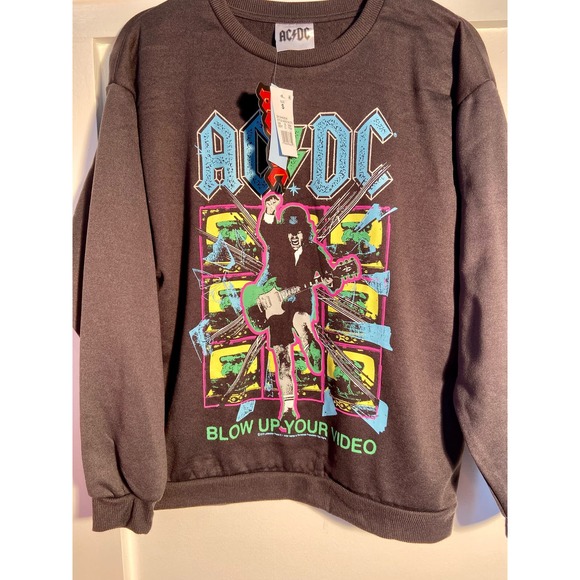 AC/DC Rock Band Black Sweatshirt | Men’s Size S * NEW | Blow Up Your Video MSS21 - Picture 3 of 6